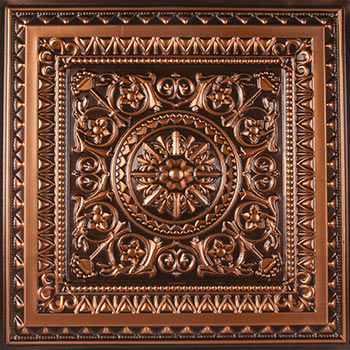 Milan Antique Copper Faux Tin Ceiling Tiles